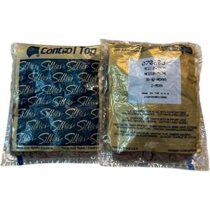 Silkies Control Top Pantyhose Sheer Hosiery Medium Mocha Made in USA 38 42